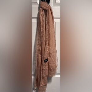 Brand New With Tags Mixit Oblong Pink Scarf With Lace